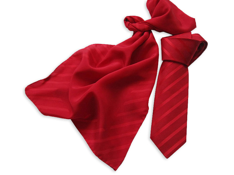 Gewobene Seidenkrawatte EDINBURGH mit passend bedrucktem Tuch oder Schal