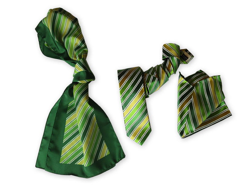 Krawatten mit passenden Schals und Einstecktüchern