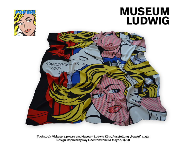 Art & Fashion - Tücher Schals für Museumsshop Tuch-Pop-Art-M-Maybe-Liechtenstein-Museum-Ludwig